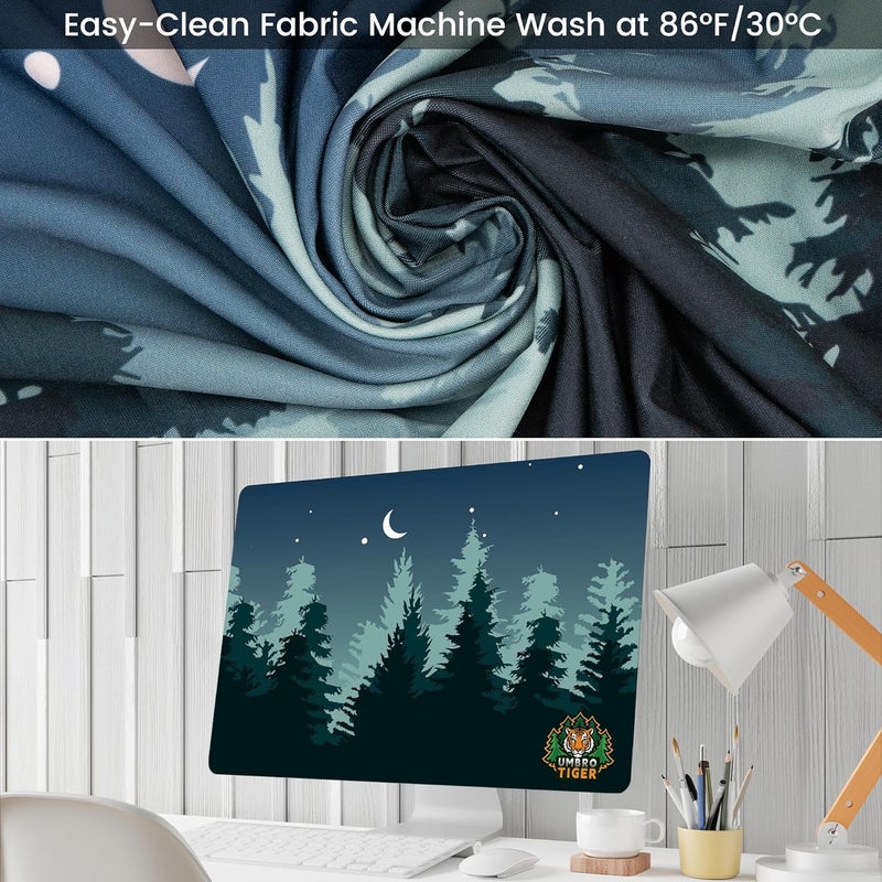 Umbrotiger 32-inch monitor dust cover, elastic polyester sunshade, 31" 32" 33" 34" computer screen cover, LCD/LED/HD panel protective film (Dark Night Forest, 31-34 inches) - Image 5